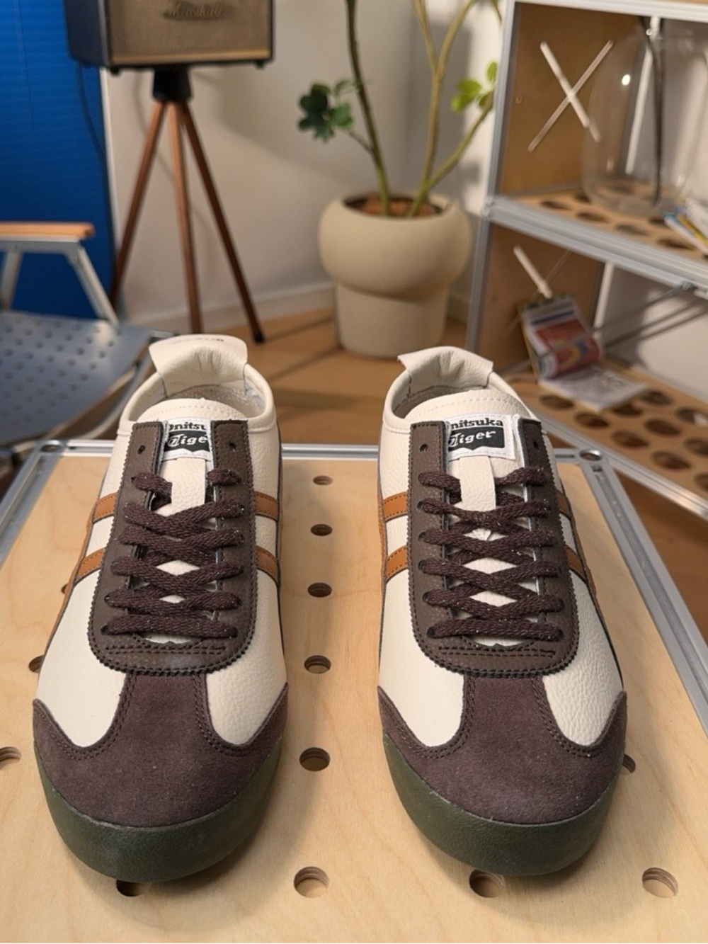 Onitsuka Tiger Mexico 66 Cream Brown Women’s Sneakers - Picture 4 of 8